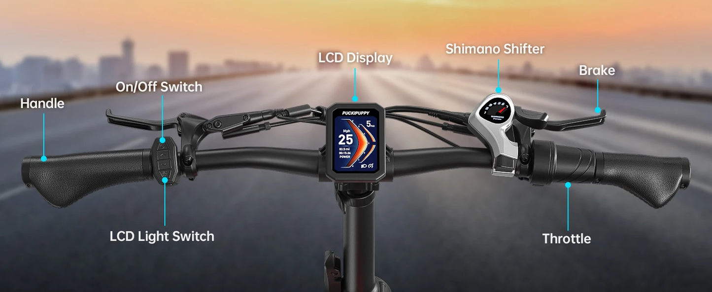 PUCKIPUPPY Electric Tricycle for Adult with 960W Peak Motor 60 Miles Range Pickup Class Trike 500 Lbs Load Electric Trike