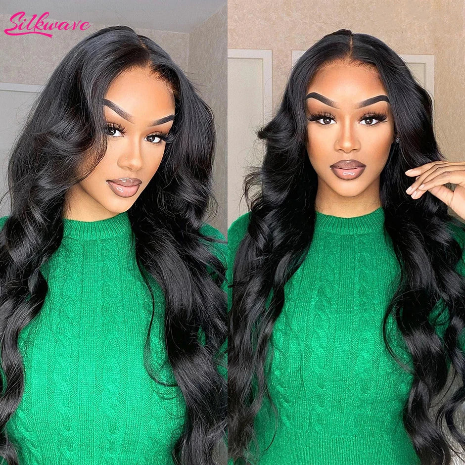 Silkwave Pre Cut Wear Go Body Wave Glueless Wig Human Hair 100% Pre plucked 4x4 5x5 Transparent Lace Closure Wig for Black Women
