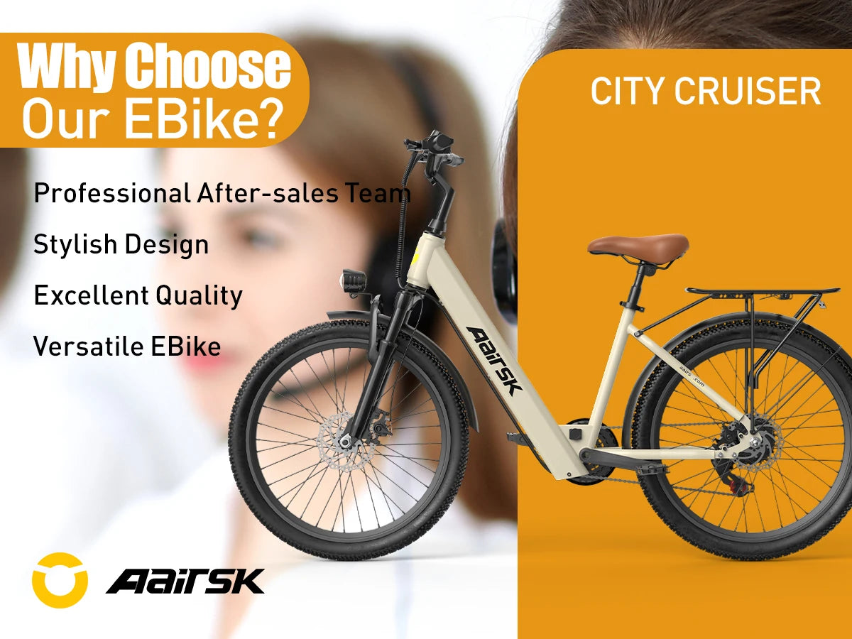 Adult Electric Bicycle 400W Motor 36V 13AH Battery 7-Speed Gear Shift NFC Keyless Start Commuting And Outdoor Riding Suitable
