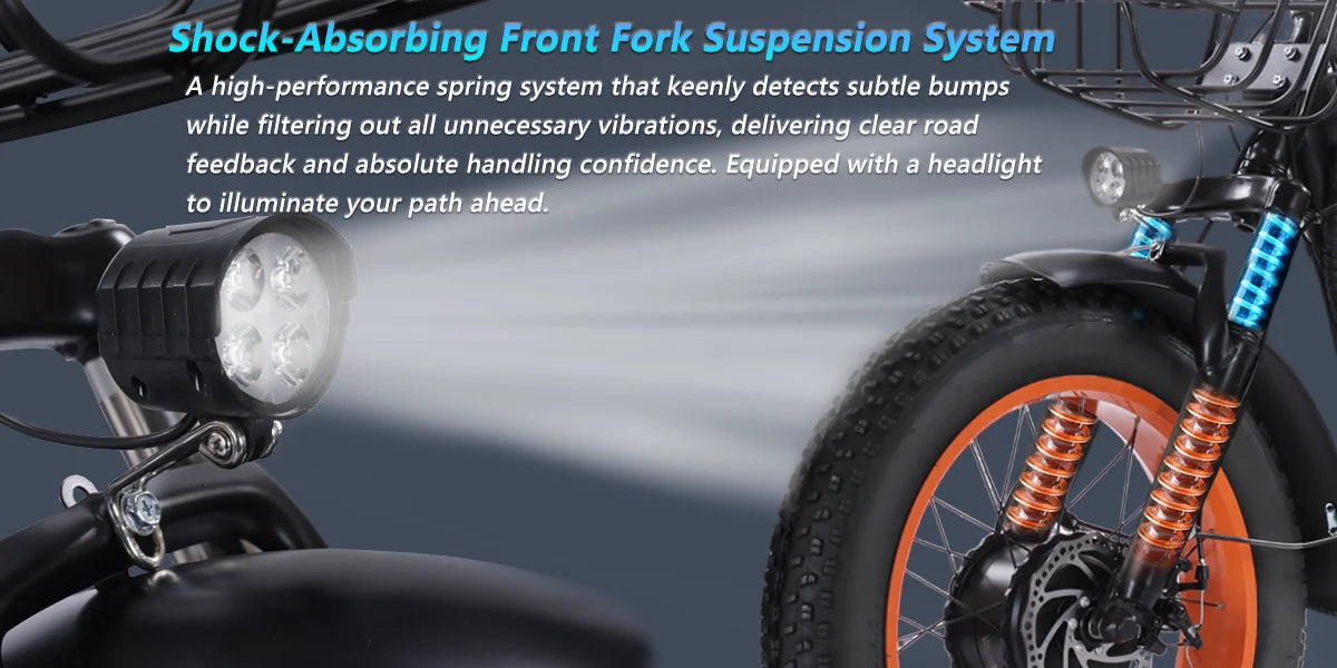 PEAK 1000W Foldable Electric Trike for Adults 50-Mile Range 48V 15AH Removable Battery&7-Speed Gearing 20"X4.4"Fat Tire Tricycle