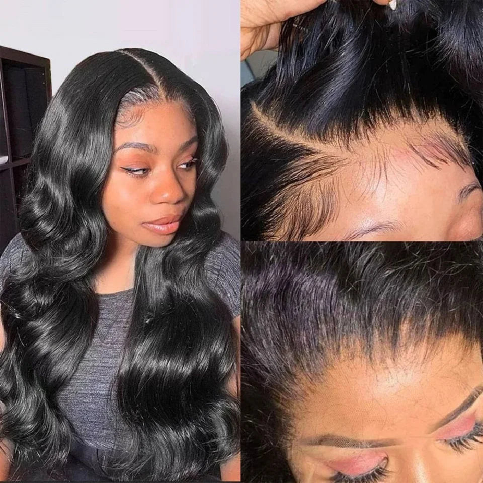 Brazilian HD Transparent 13x4 13x6 360 Body Wave Lace Front Wig Pre Plucked 100% Human Hair Wigs For Women 4x4 Lace Closure Wig