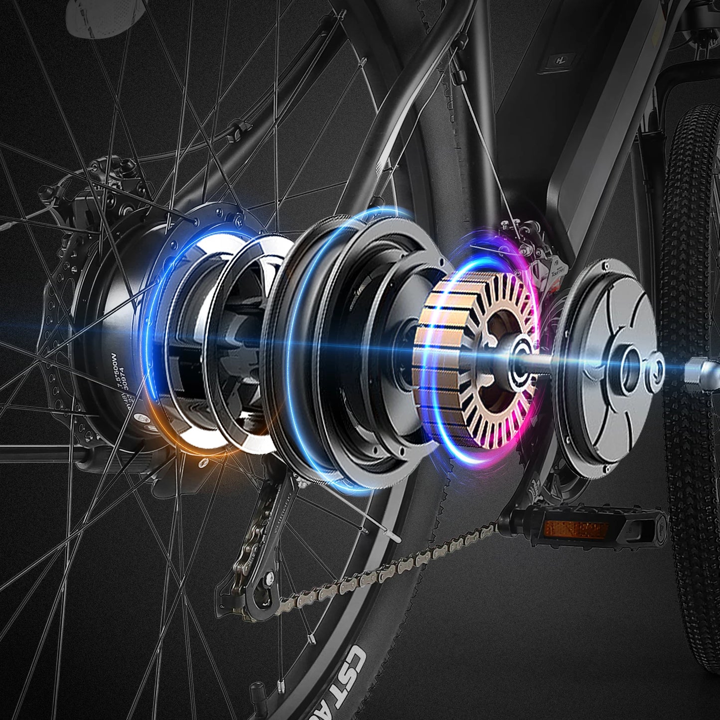 27.5" Electric Bike for Adults, with 500W Peak Motor,499.2WH Removable Battery, Suspension Fork, 21 Speed Gears