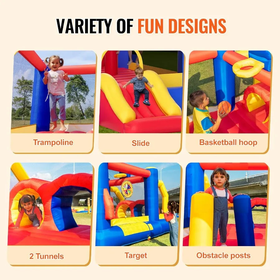 Outdoor Toys for Kids 5-12, Bounce House for Kids, Inflatable Nightclub Halloween Bounce House with Slide, Blower,160x94x96 inch