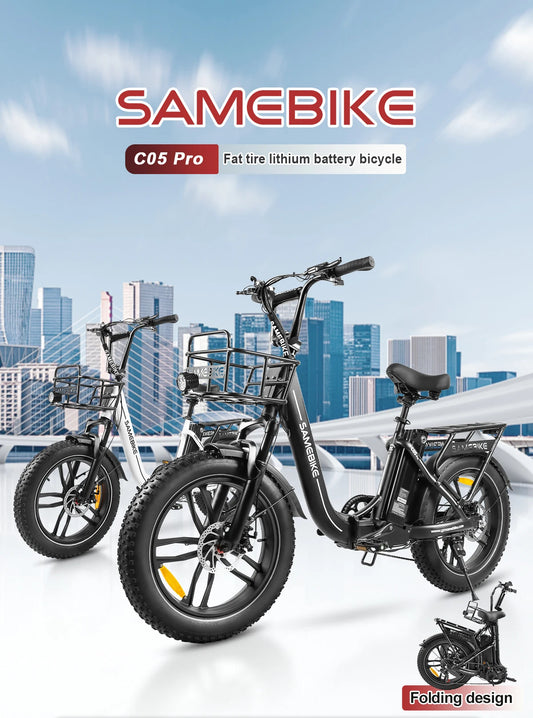 SAMEBIKE C05 Pro Foldable Adult Electric Bicycle 500W 36V 13ah Lithium Battery 20 inch Tire Mountain Off road Electric Bicycle