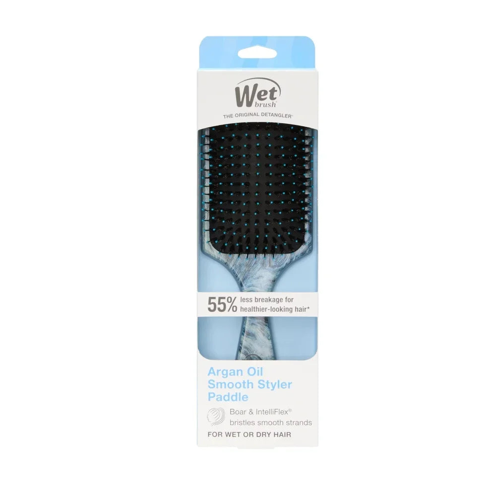 IntelliFlex Paddle Hair Brush Argan Oil Infused Detangler Brush Smooth Hair Frizz Control All Hair Types Wet Dry Use