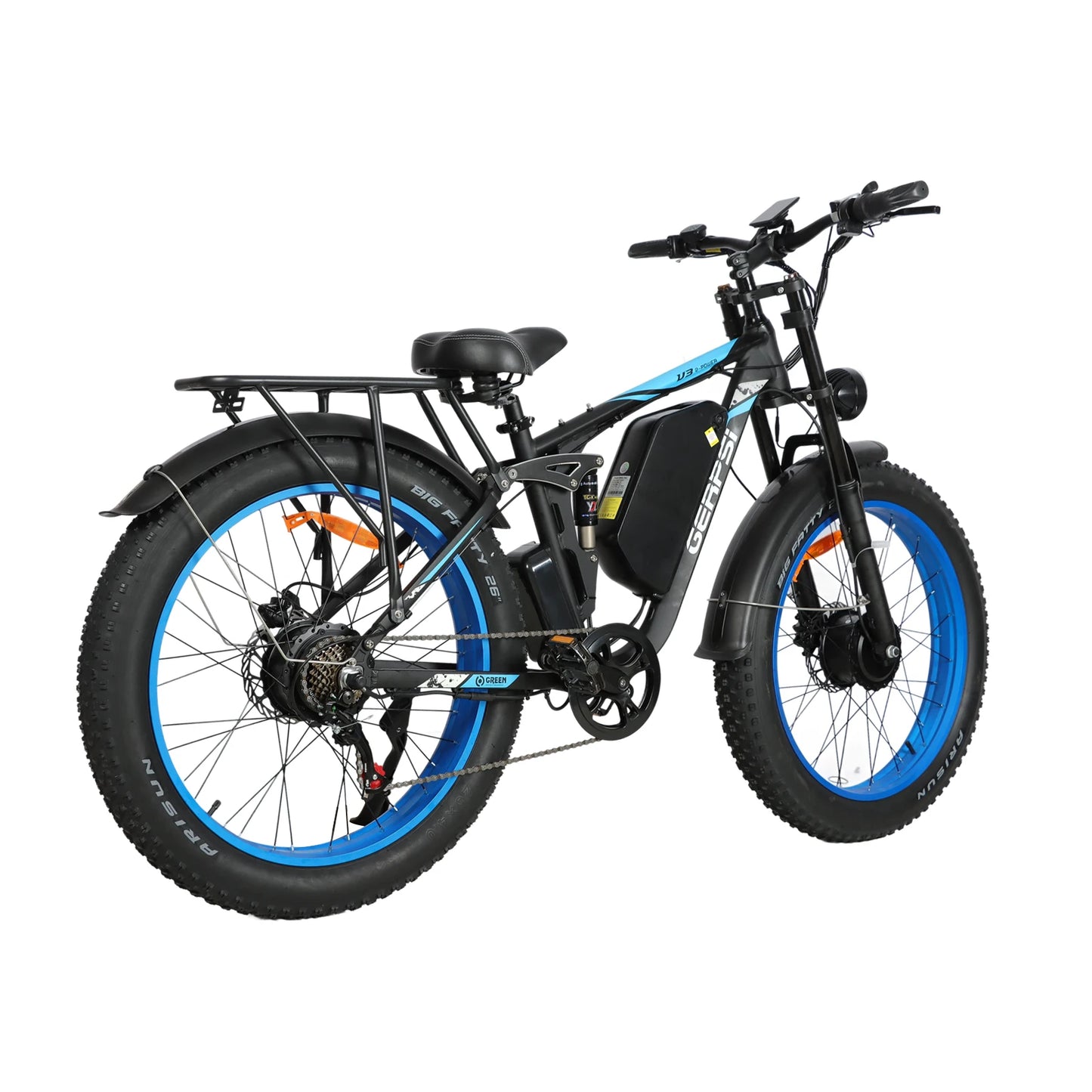 BAOLUJIE DP-2603 Adult E-bike 1500W*2 Motor 48V25Ah Battery Commute Electric Bike 26-inch Fat Tire E-Mountain Bike 21 Speeds