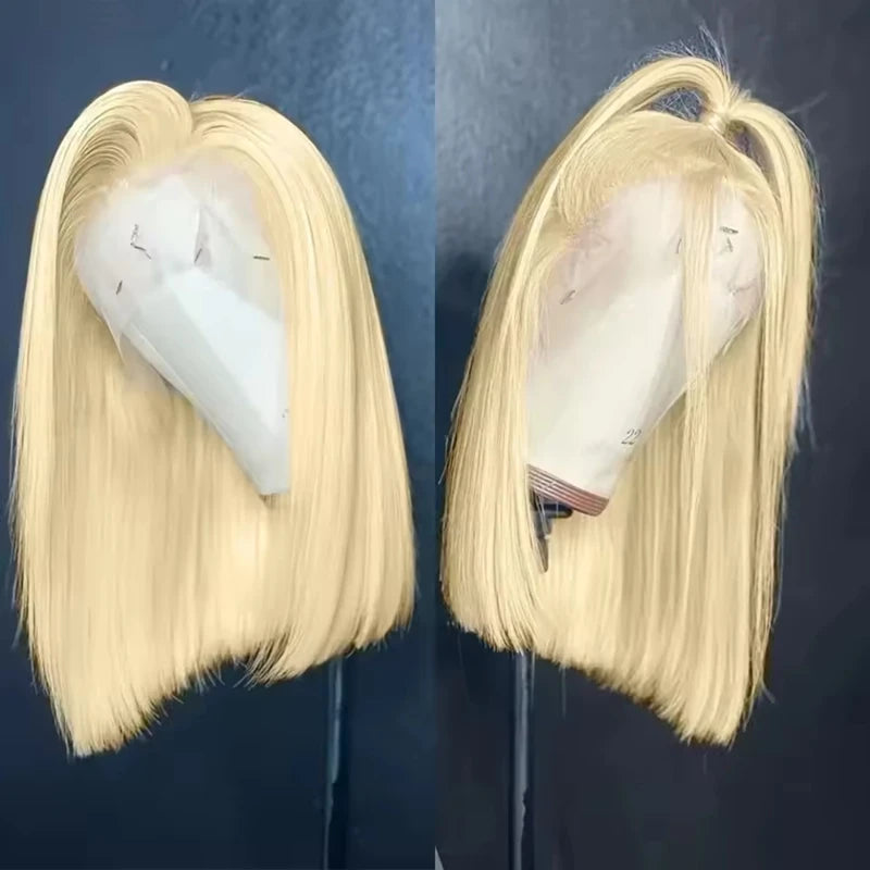 Blonde Bob Wig 613 Human Hair Wig Short 613 Bob Lace Frontal Wig 13x4 Straight Bob Human Hair Wigs #613 Colored Human Hair Wigs