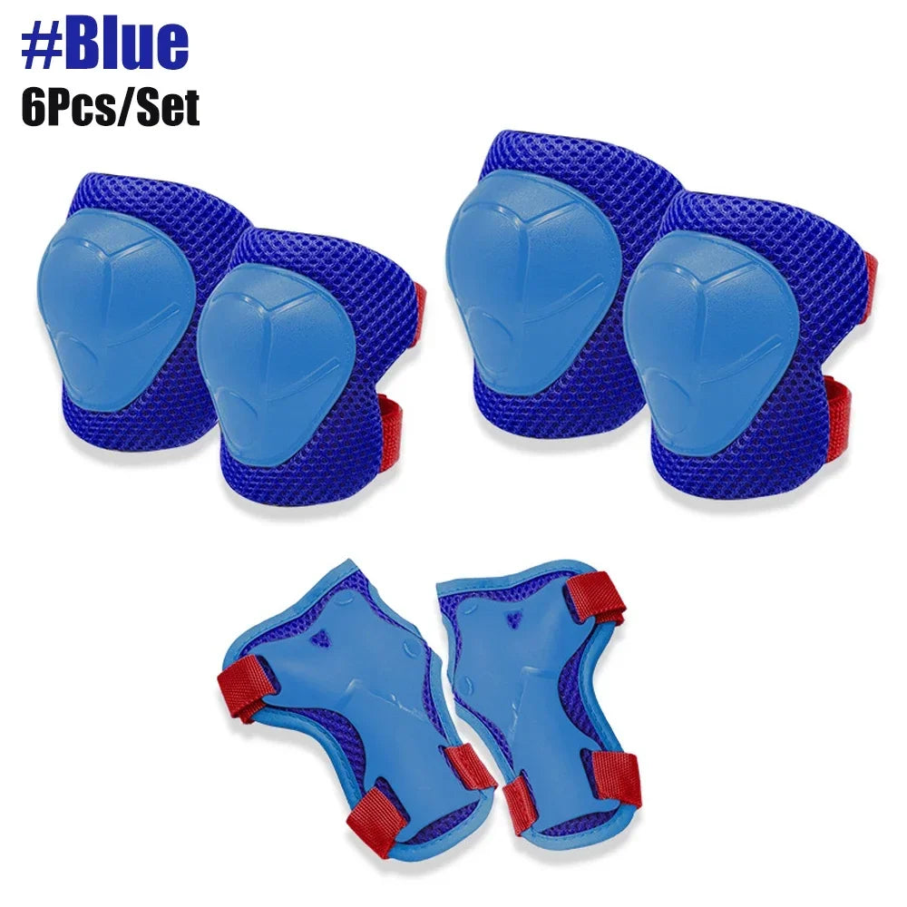 6PCS Kids Protective Gear Set - Knee & Elbow Pads + Wrist Guards for Toddlers 3-7 Years, Skating & Playground Safety