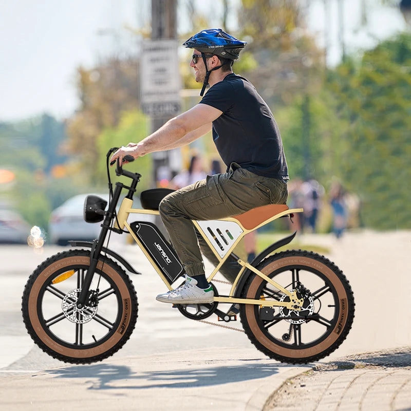 750W 48V 20" Fat Tire E-Bike, 120KM Range Dual Battery, 25° Climb, 330LBS Load, 20" Anti-Puncture Tires, Removable Battery, for