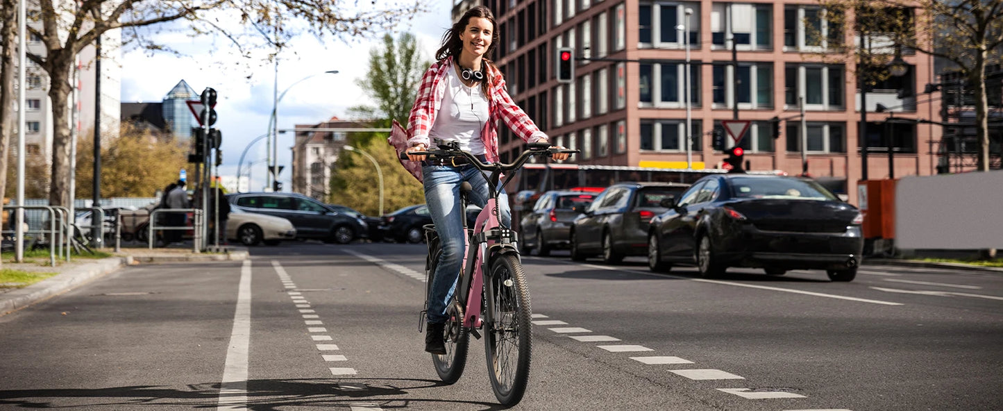 VARUN CITY CRUISER Electric Bicycle 500W Motor Adult E-Bike 48V 7.8AH Battery Women Electric Bike 26 lnch Tire Mountain E-Bike