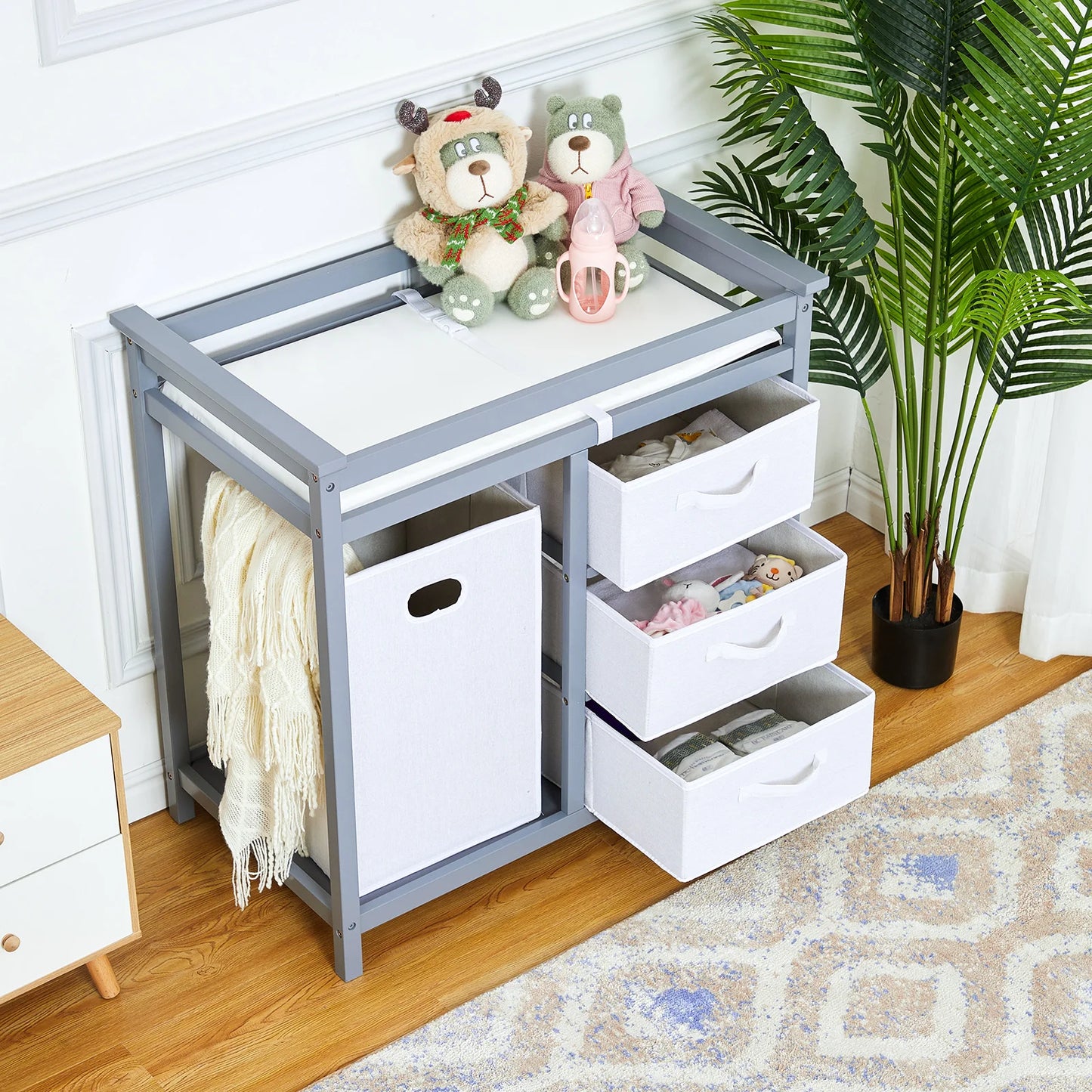 Baby Diaper Stand Multi layer Solid Wood Baby Diaper Stand