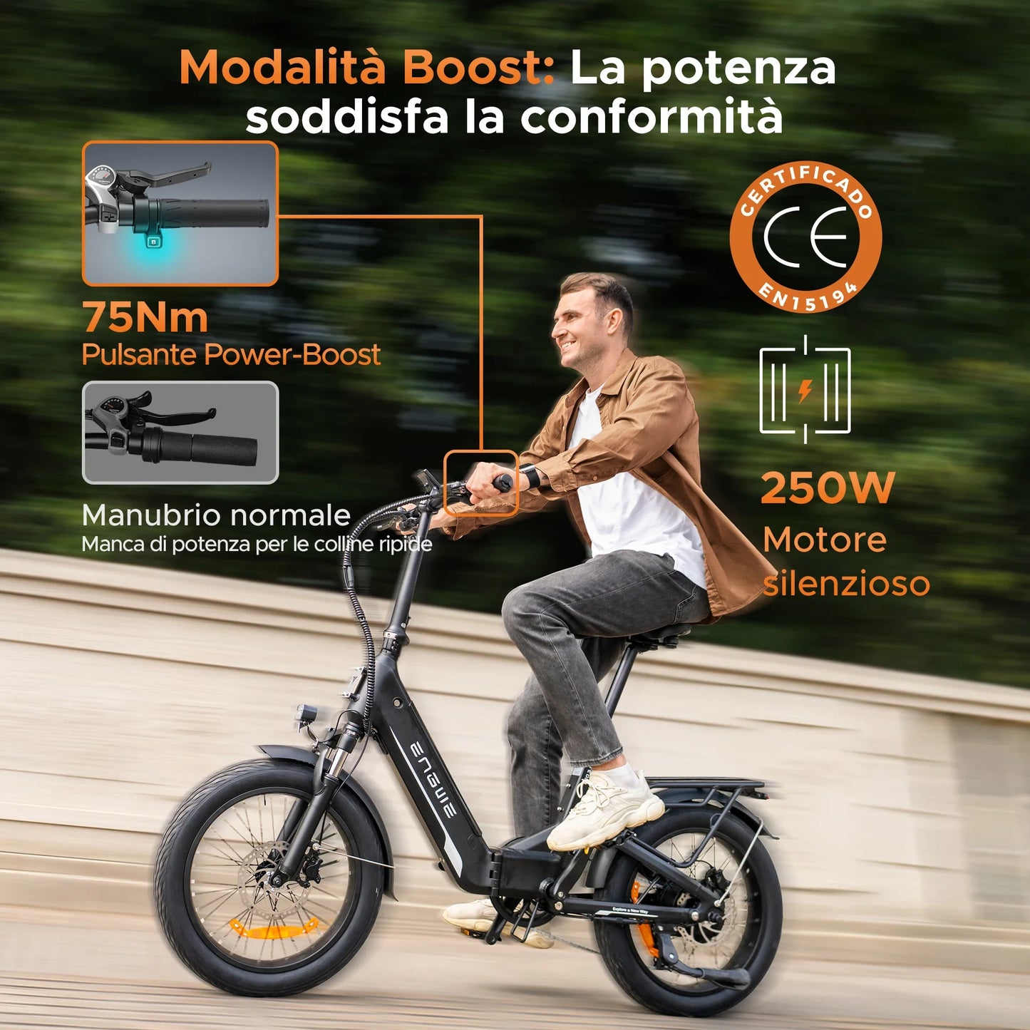 ENGWE L20 3.0 Boost Folding E-Bike 250W Motor 48V 13.5AH Electric Bicycle City Commuter 135KM Max Range Smart APP Electric Bike