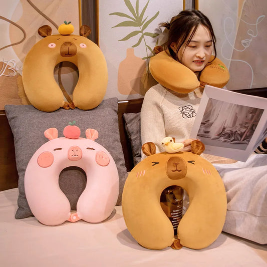 New Travel Neck Pillow U-Shape Neck Protection Head Rest Neck Pillow Nap Pillow Memory Cotton Soft Airplane Pillow