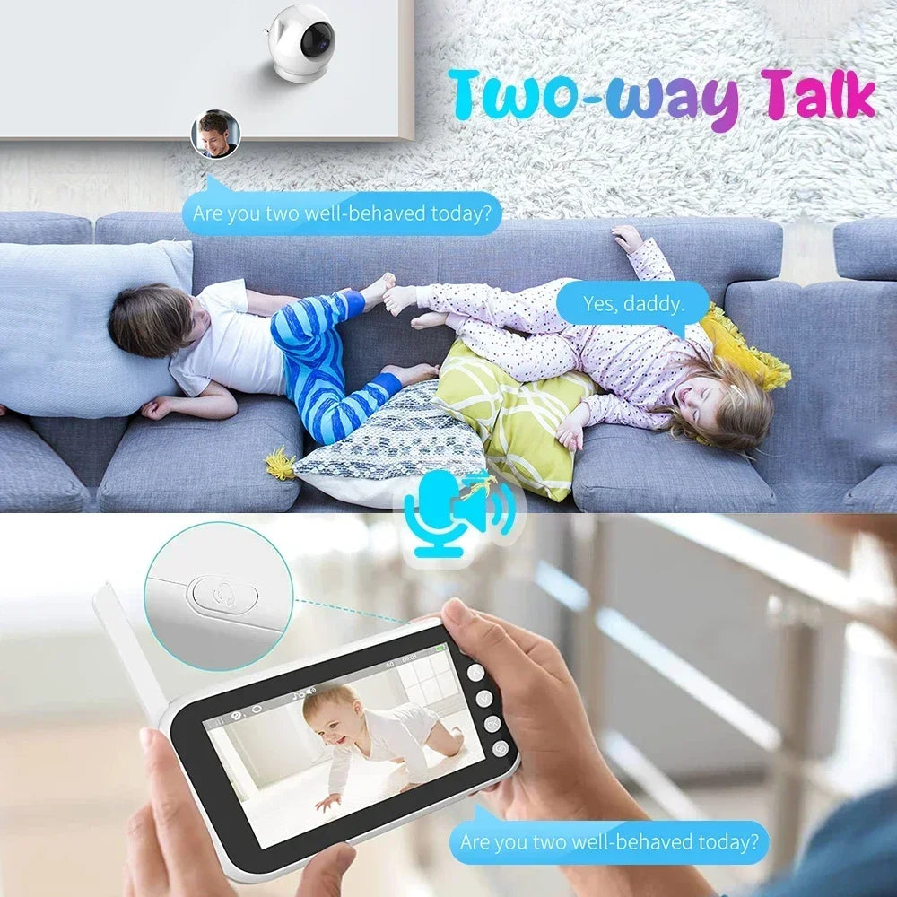 Baby Monitor with Camera and Audio 1000ft Long Rang Auto Night Vision Baby Monitor with Long Battery Life 4.3 Inch Screen Video