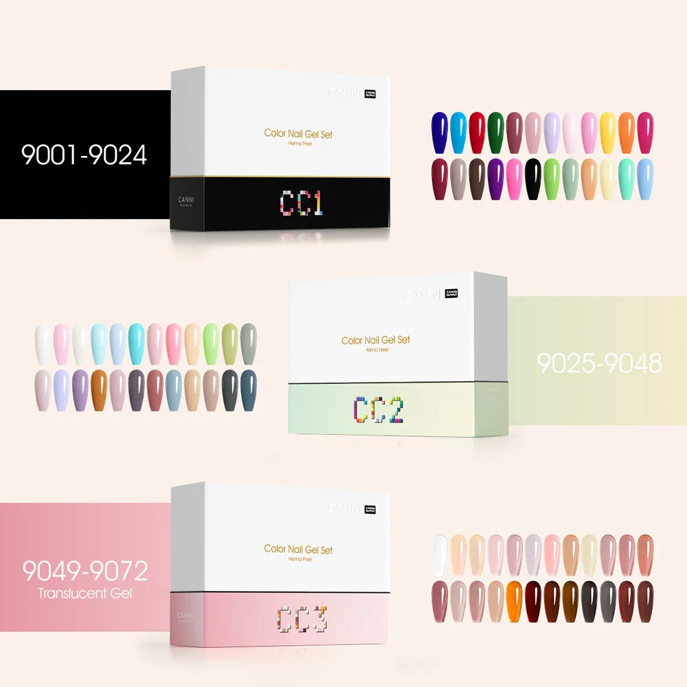30pcs/set CANNI TPO FREE HEMA FREE Gel Polish VIPKit WholeSet New Learner Nail Maincure Gel Varnish Branded Suitcase