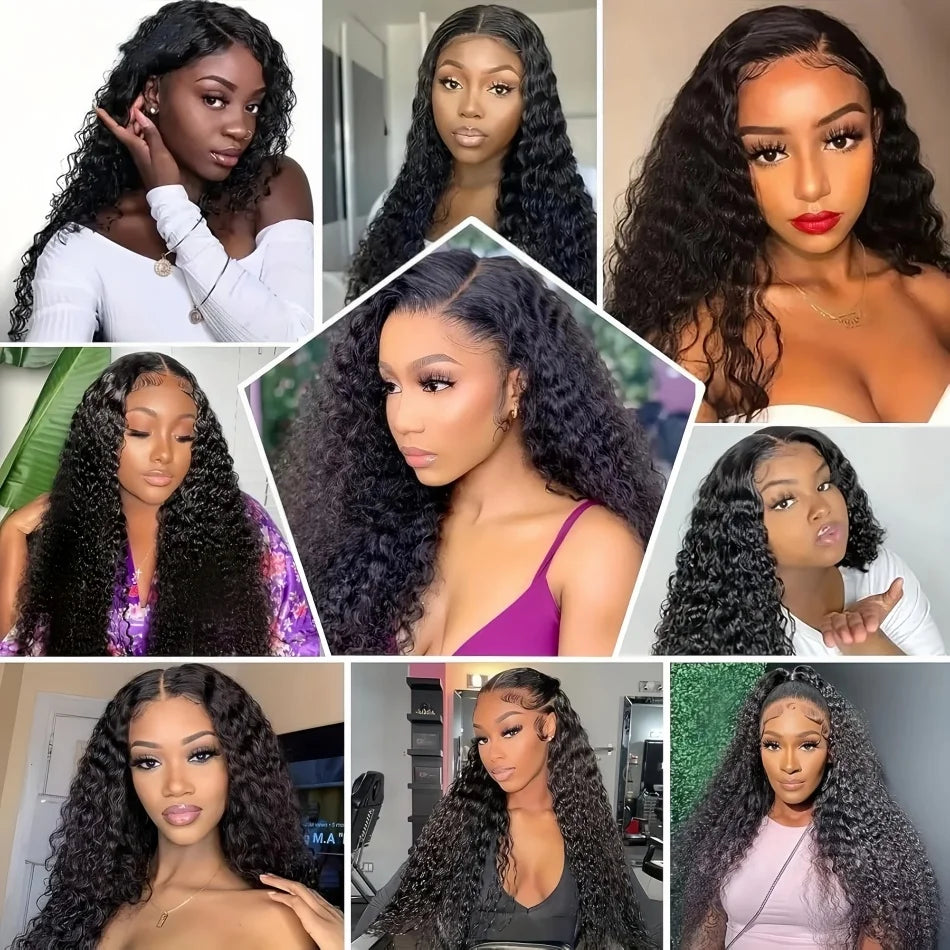 200 Density Water Wave Lace Front Wig 4x4 5x5 Lace Closure Wig 13x4 13x6 hd Lace Frontal 360 Curly Human Hair Wigs for Women