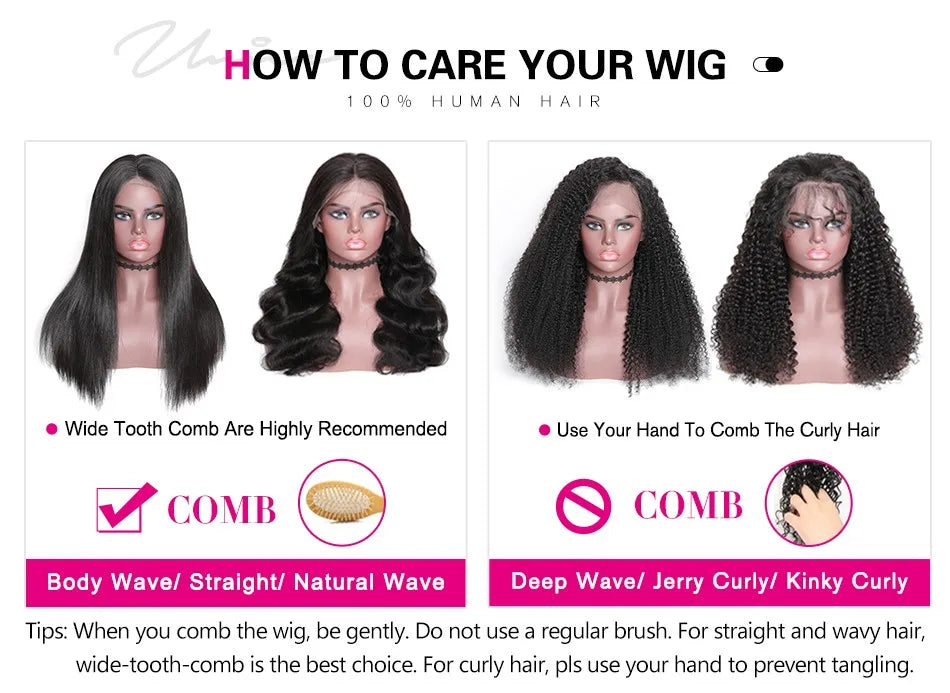 UNice 7x5 Pre Cut Pre Bleached Glueless Wig Human Hair Bone Straight & Yaki Straight Bob Wigs 150% Density