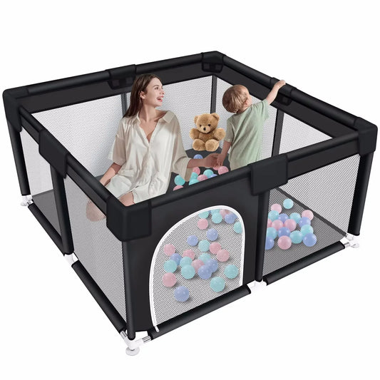 ANGDUO Square Baby Playpen Large 50*50 Inch Safet Baby Activity Fence Safety Baby Playard For Boy Girl Indoor Outdoors Usage