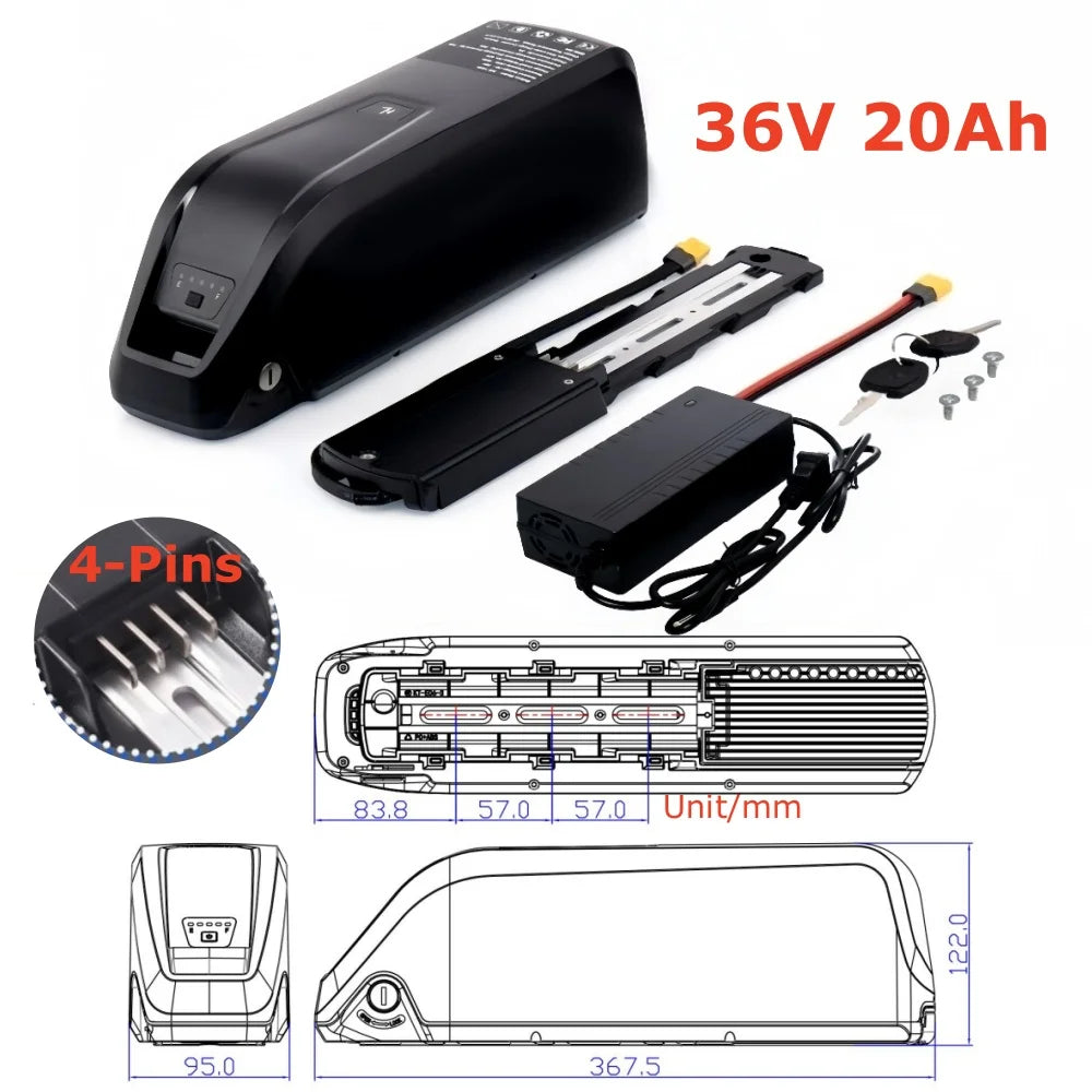 Hailong 36V Electric Bicycle Batteria Pack 42V 10Ah 15Ah 20Ah 4Pins 18650 Ebike Battery for Bafang 250W 350W 500W 750W 1000W