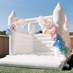 US Stock Inflatable White Bounce House PVC Inflatable Bouncy Castle/Moon Bounce House/Customization Party Wedding Bouncer Jumper